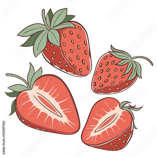 Strawberry Loved for its sweetness and use in desserts, jams, and smoothies