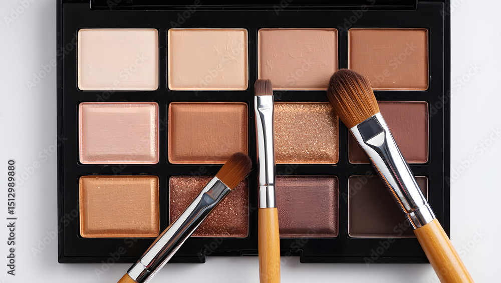 Eyeshadow palette with makeup brushes Eyeshadow palette with makeup brushes