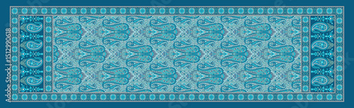 Wallpaper Mural Modern Blue Matching Fabric Design – Digital Print with Floral and Lace Details for Dupatta Torontodigital.ca
