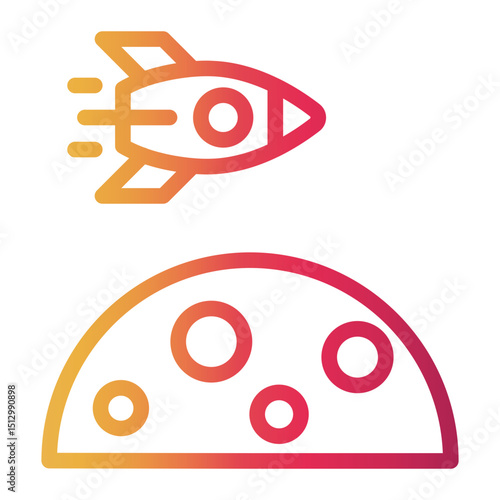 moon Line Gradient Icon
