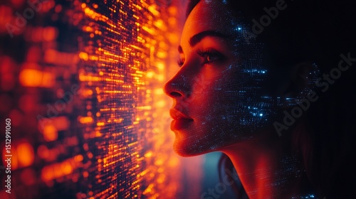 Futuristic mental health and well being seminar in a corporate setting AI powered emotional analysis tools in use