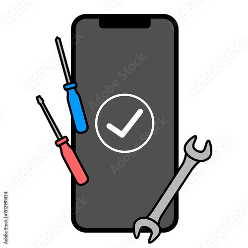 修理が完了したスマートフォン