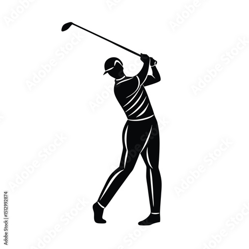 golf player silhouette vector