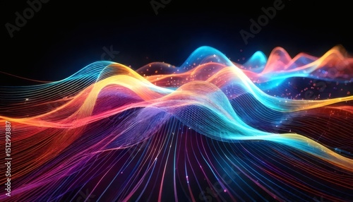 Holographic Data Streams Abstract Visualization of Information Flow
