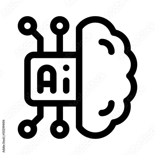 AI brain line icon