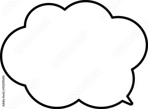 右下に吹き出しの尻尾がある、雲の形をしたふきだし