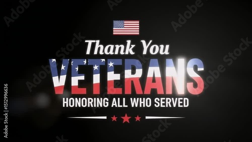 Thank You Veterans Patriotic Tribute Graphic with American Flag — Honoring All Who Served Military Service