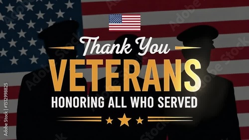 Thank You Veterans Patriotic Tribute with American Flag — Honoring All Who Served Military Service