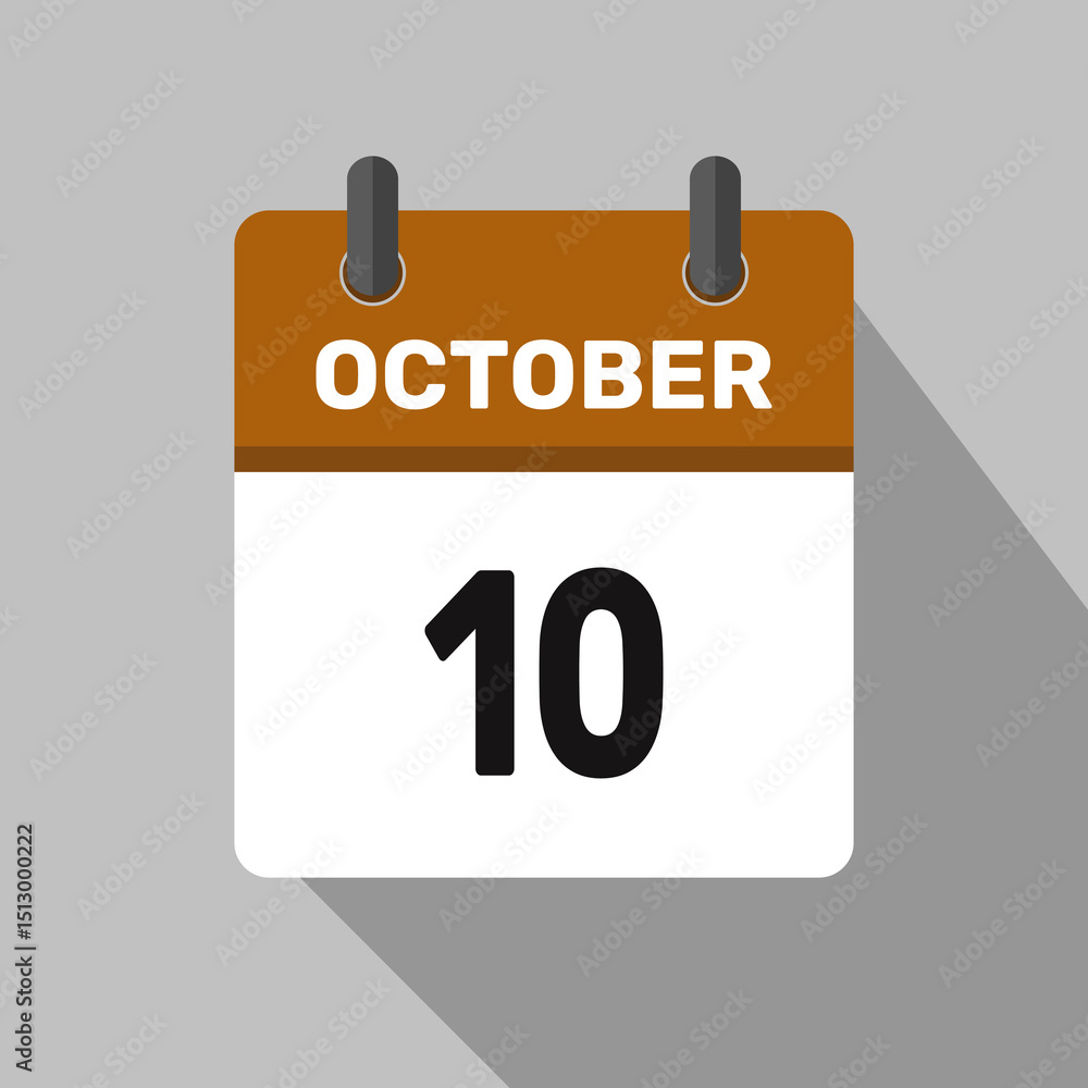 10 october calendar icon vector design month illustration 10 october calendar icon vector design month illustration