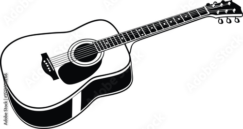 An isolated vector of an acoustic guitar and an electric guitar, perfect for illustrating music, sound, or stringed instruments on a white background