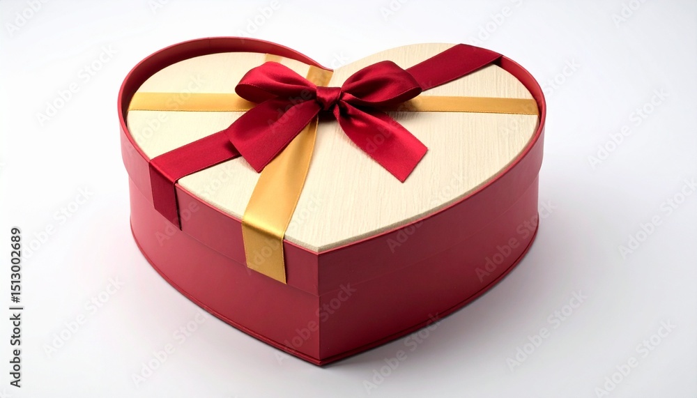 Obraz premium Love shaped gift box isolated on white background