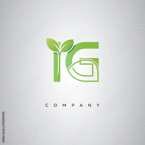 IG Natural Leaf Monogram Logo – Elegant Eco-Friendly Initial Design for Creative Branding & Organic Businesses"