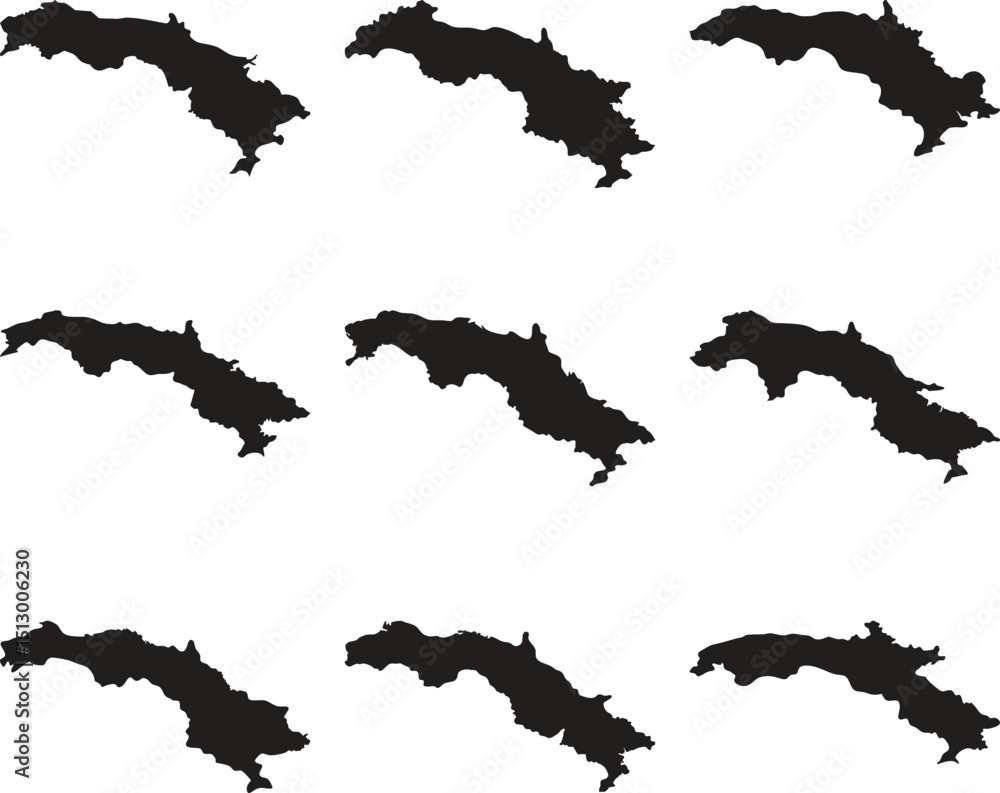 Obraz premium Cuba black map silhouette vector style with white background