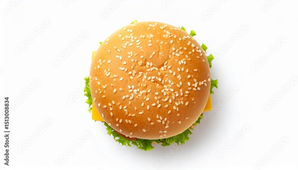 custom made wallpaper toronto digitalZinger burger top view isolated on white background