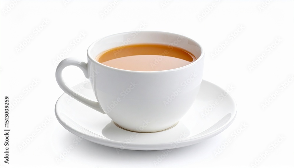 Tea with milk isolated on white background Tea with milk isolated on white background