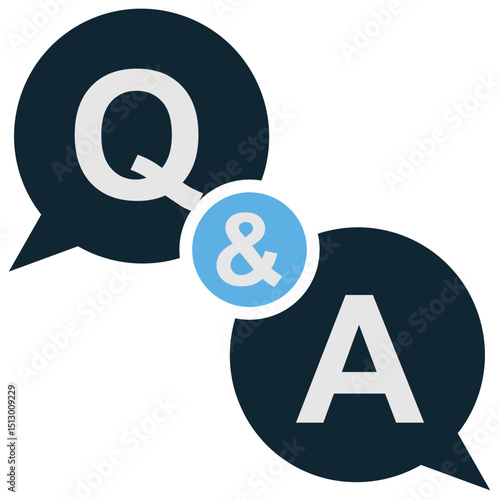 Question and answers icon vector for school quizzes, FAQs, or classroom communication. Ideal for study guides, online education tools, and help interface visuals.