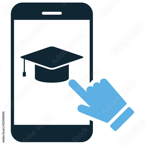 Education app icon vector for mobile learning, course platforms, or student tools. Ideal for app store graphics, learning interfaces, and digital school utility illustrations.
