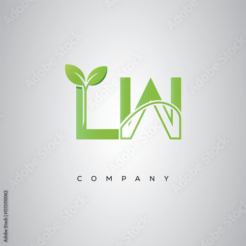 LM Natural Leaf Monogram Logo – Elegant Eco-Friendly Initial Design for Creative Branding & Organic Businesses"
