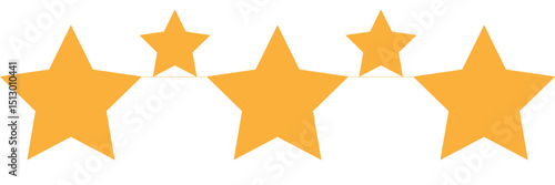 Five stars icon Vector. Five stars customer product rating review flat icon for apps and websites. 11:11