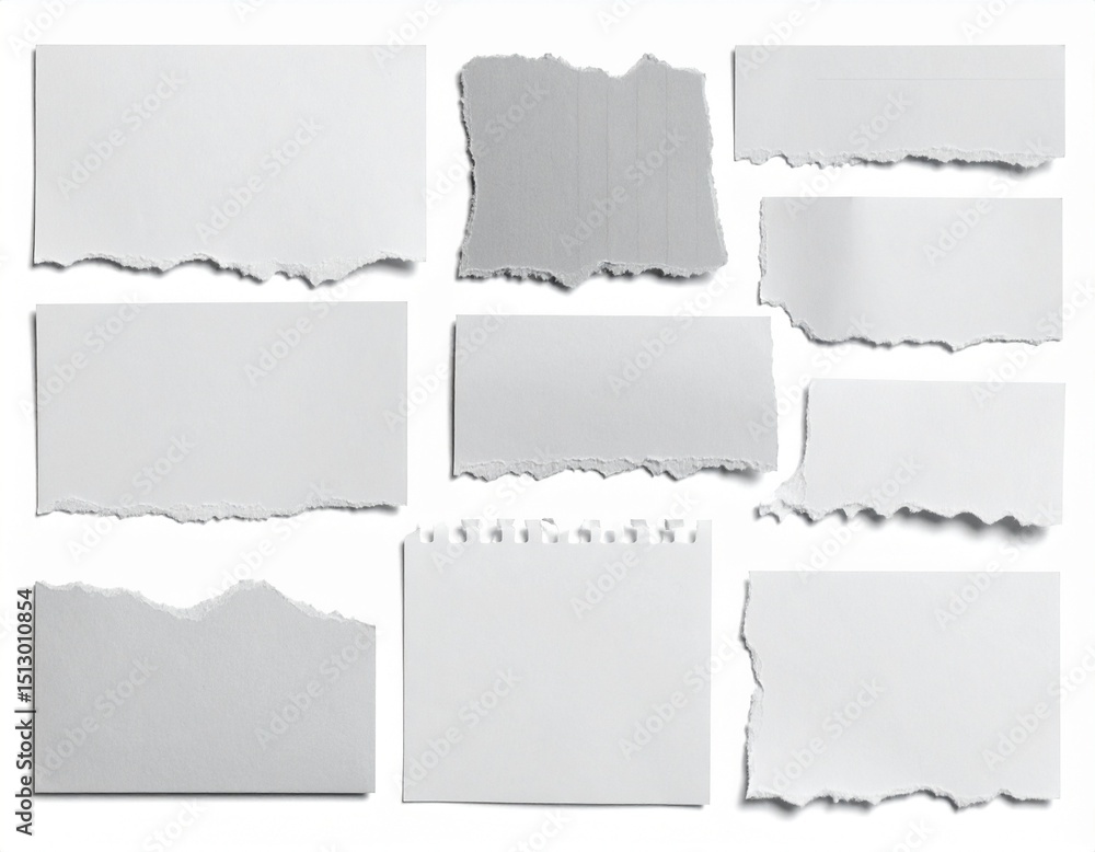 custom made wallpaper toronto digitalRipped paper pieces captured for artistic on white background