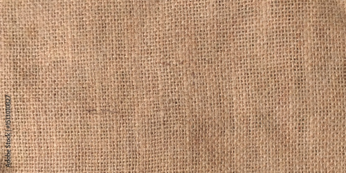 Rough burlap texture, canvas coarse cloth, dark brown woven rustic bagging. Natural hessian jute, beige textile texture. Linen fabric pattern. Threads background. Sackcloth surface, sacking material.