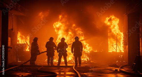 Firefighters Battling Large Fire