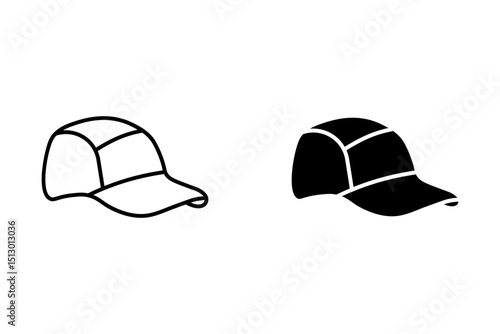  Cap icon vector illustration, White cap plain for mockup design, cap line art, baseball hat icon, baseball-cap clipart, hat mockup vector, caps side views for mockup design.