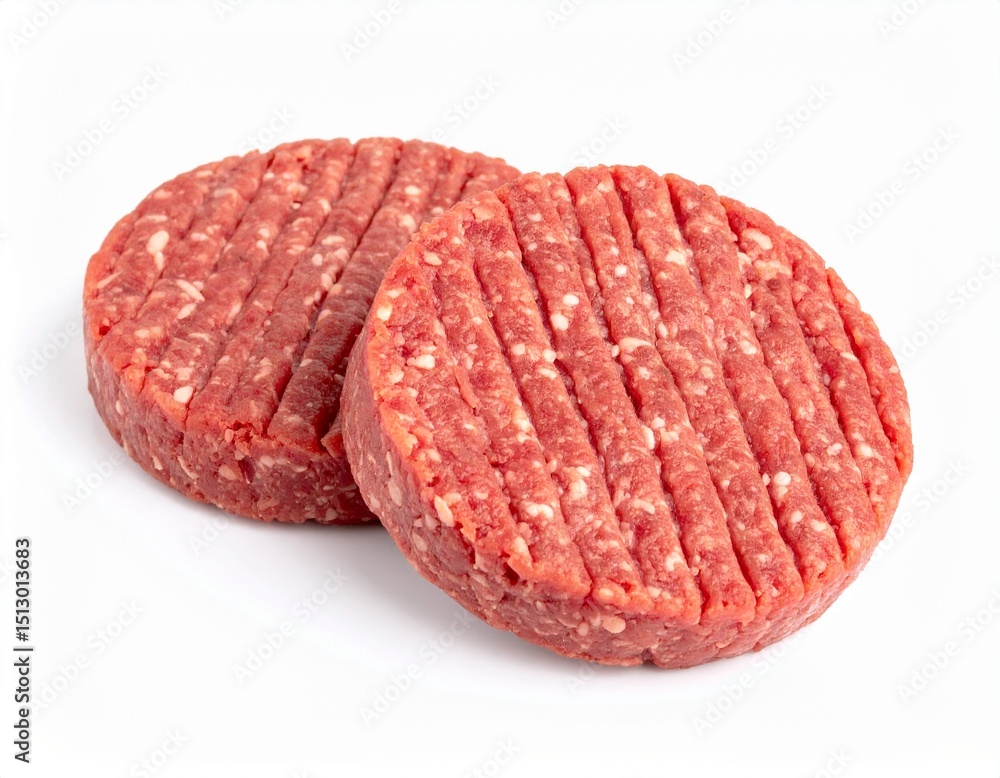 Hamburger patty isolated on a white background Hamburger patty isolated on a white background