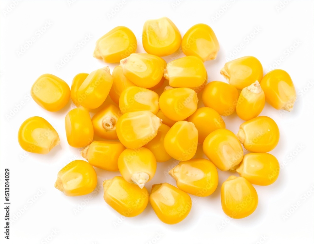 Corn seeds isolated on a white background Corn seeds isolated on a white background