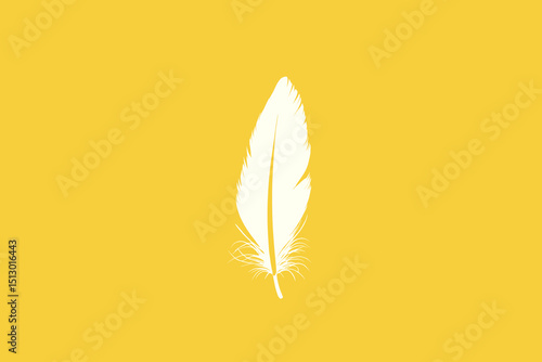 White Feather on Golden Background Creates a Minimalist Eye Catching and High Contrast Design