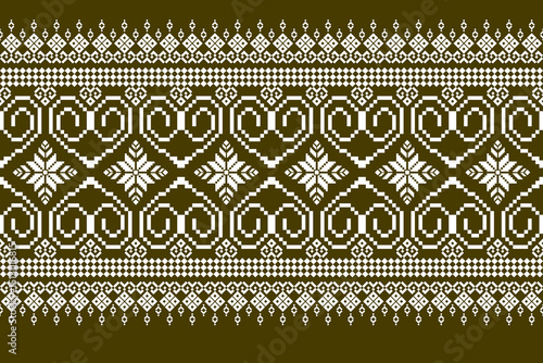 Geometric pixelated Arabic patterns on the fabric reflect the ornate and ethnicity,grid floral,grid colourful, backgrounds, seamless grid design for carpet,textile,textured,wallpaper,print,decorate