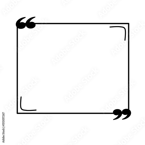 Frame doodle rectangle bubble template with quotes for quoting motivational text, dialog, quotes.