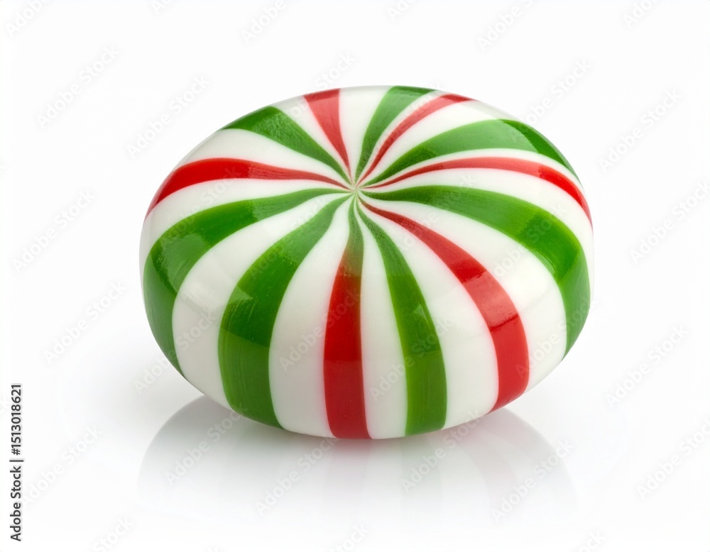 Obraz premium Round peppermint candy isolated on white background