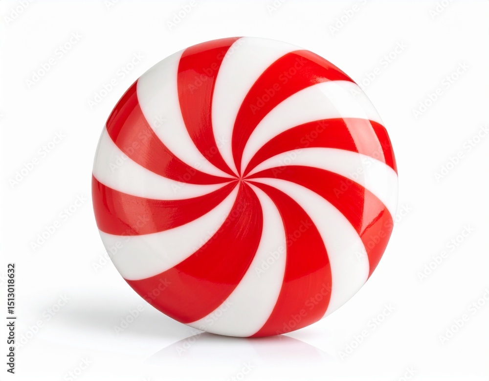 Round peppermint candy isolated on white background Round peppermint candy isolated on white background
