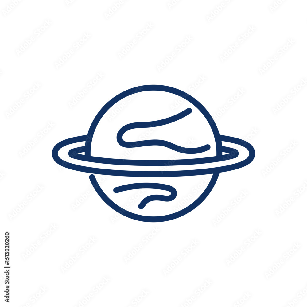 Fototapeta premium Planet Space Line Icon. Editable Stroke Jupiter Outline Sign