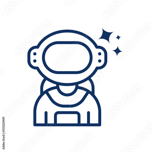 Cute Astronaut Line Icon. Editable Stroke Astronaut Outline Sign