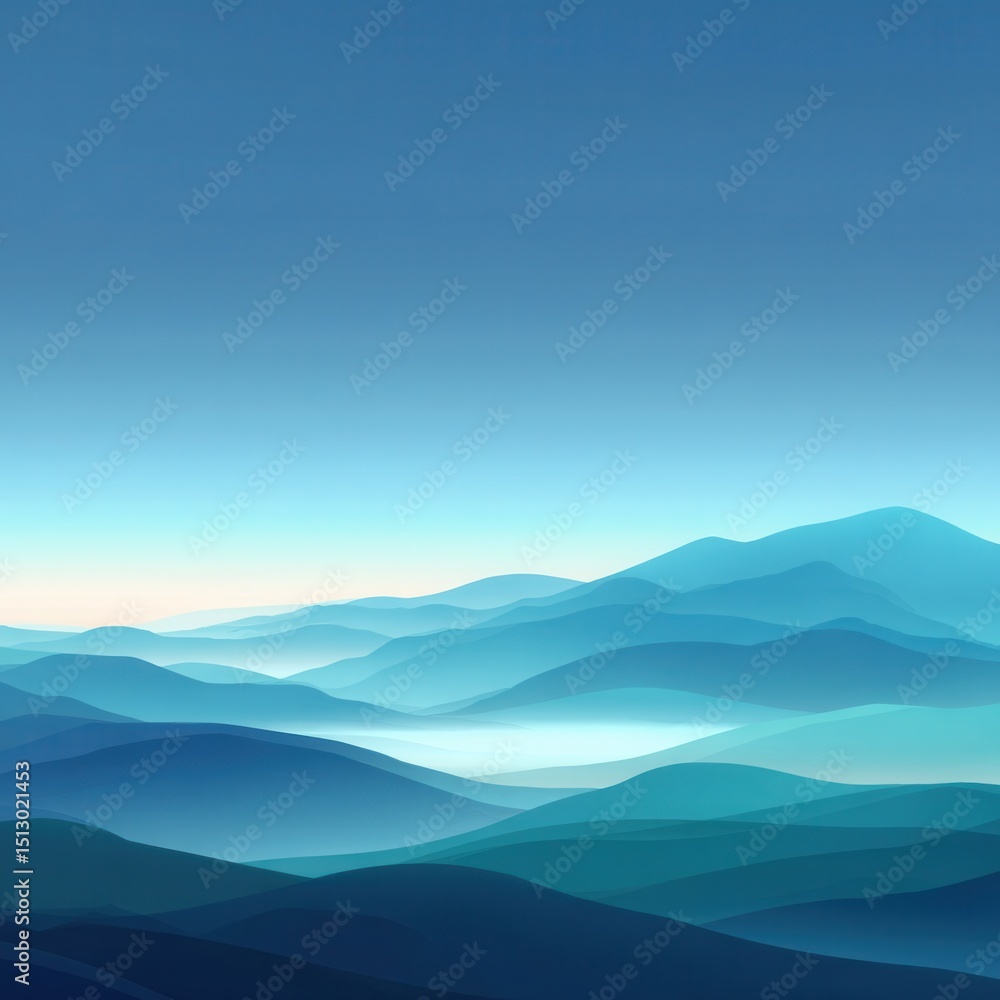 Obraz premium A mountain range with blue mountains
