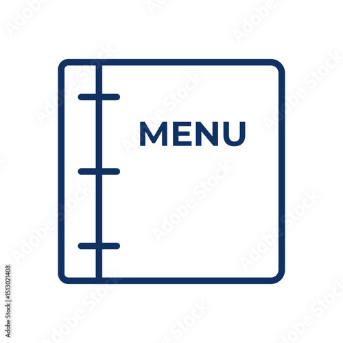 Restaurant Menu Book Line Icon. Editable Stroke Cookbook Outline Sign
