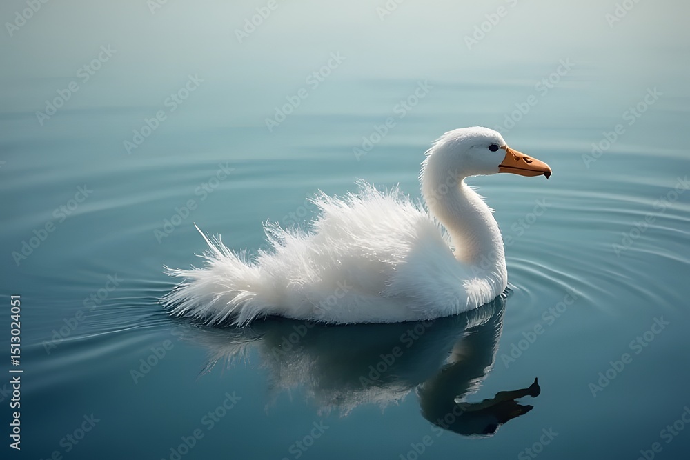 Fototapeta premium white swan on the water