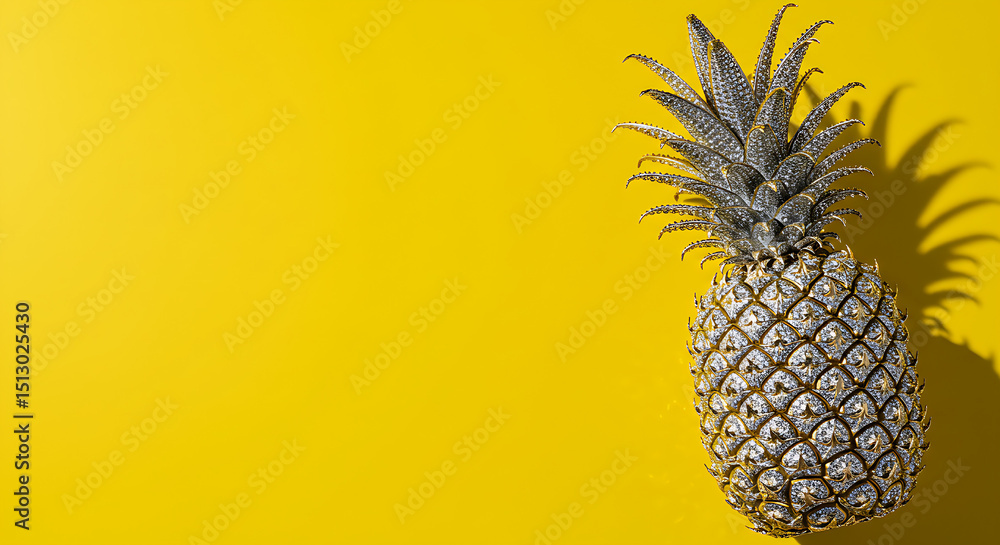 Obraz premium pineapple on a yellow background