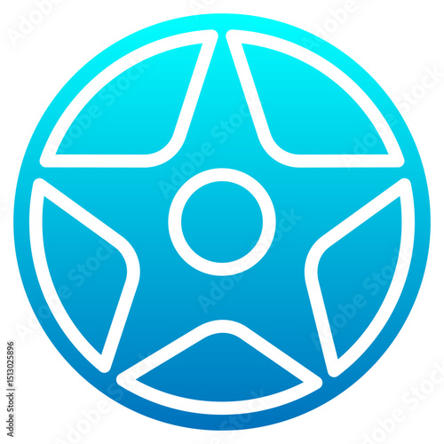 Alloy wheel glyph gradient icon