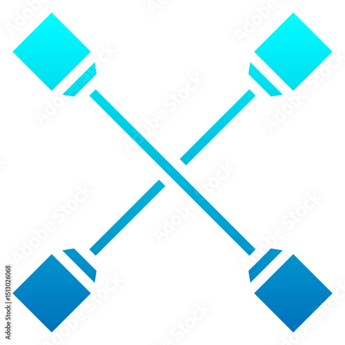 Cross wrench glyph gradient icon