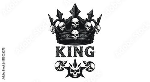 Dark gothic skull crown design symbolizing a sinister king with powerful imagery