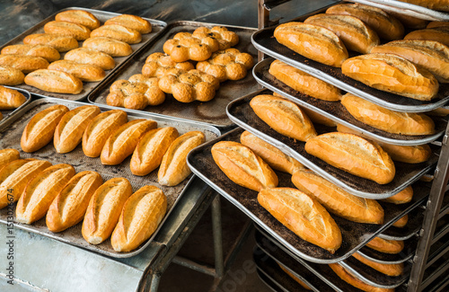 Large group of fresh breads 