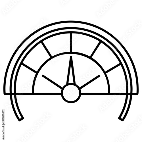 Speed gauge performance meter silhouette vector image with clear background