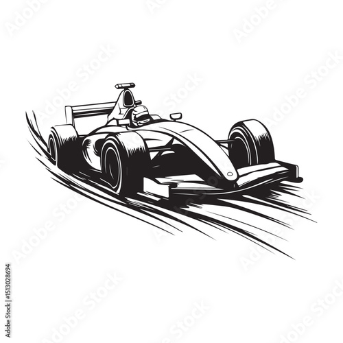 Formula Race Sport Car Image. Speeding Racing Car Design Image Vector.