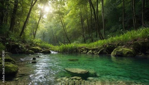 pur untouched green nature and clean water