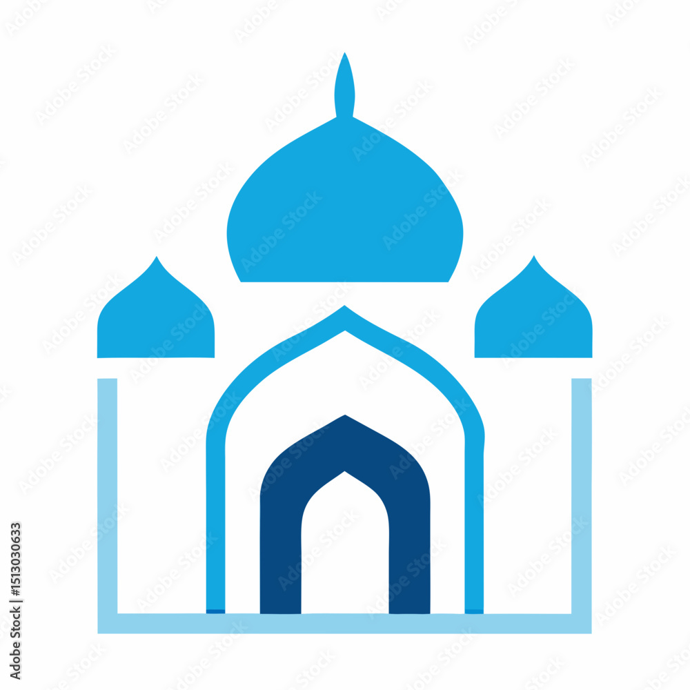 minimal masjid art sky blue lines pale white minimal masjid art sky blue lines pale white