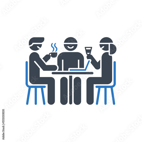 Friends Coffee Meeting Icon