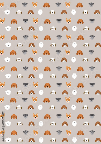 cute dog face pattern